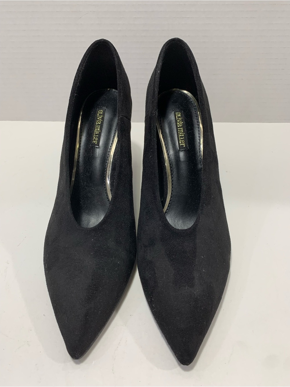 Olivia Miller Black Suede Pointed Pumps